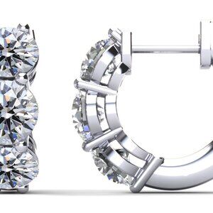 Brilliant Six Lab Diamonds  Hoops earing